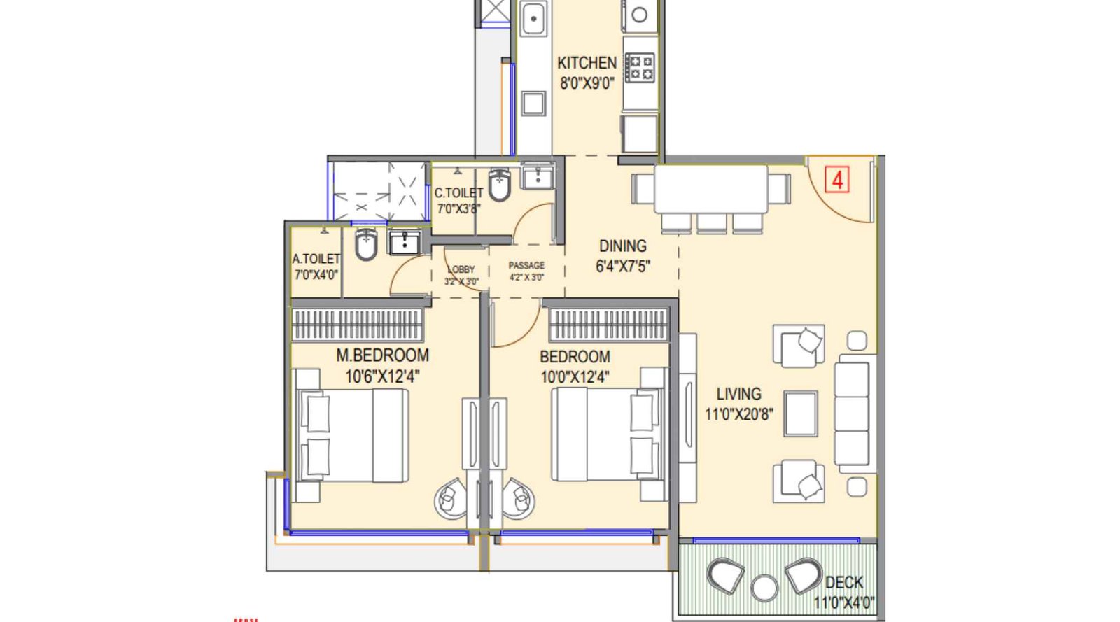 Mesacon-Green-Wing-A-2BHK-Floor-Plan-771-Sqft-7-11-floor-Plan